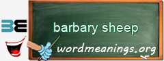 WordMeaning blackboard for barbary sheep